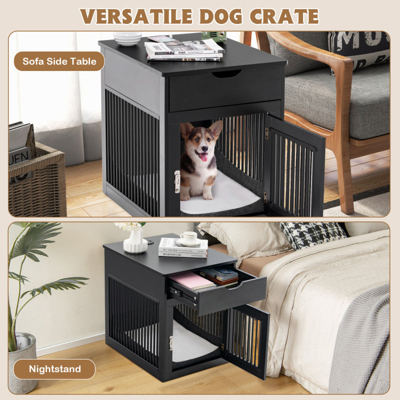 2-In-1 Dog House with Drawer and Wired Wireless Charging